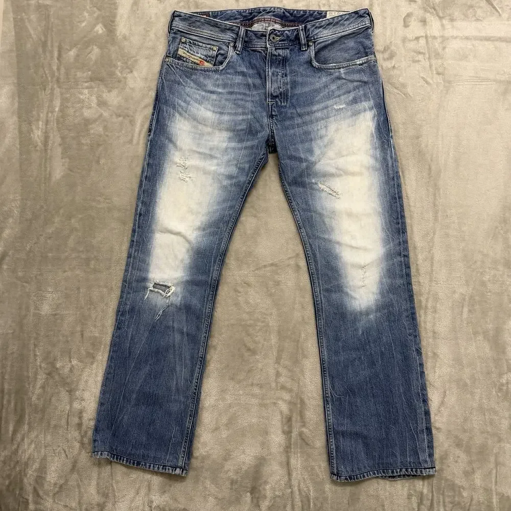 Diesel Zatiny Mens Jeans 32x32 *Fits 33x29 Blue Bootcut Button Fly Made in Italy